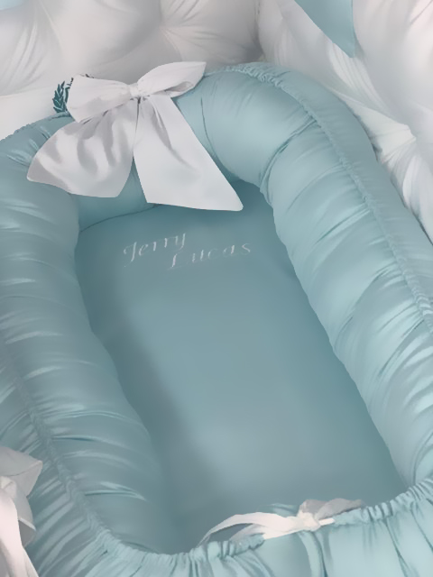 Baby Nest Brodat PeppiBambini – Cuib moale și sigur pentru bebeluși, realizat din bumbac natural de înaltă calitate - Image 4