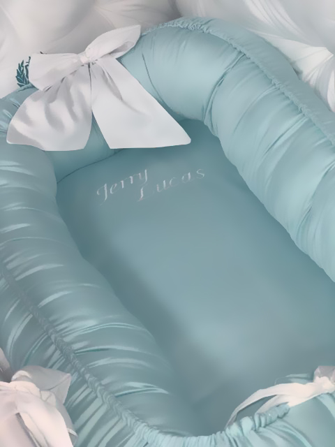 Baby Nest Brodat PeppiBambini – Cuib moale și sigur pentru bebeluși, realizat din bumbac natural de înaltă calitate - Image 3