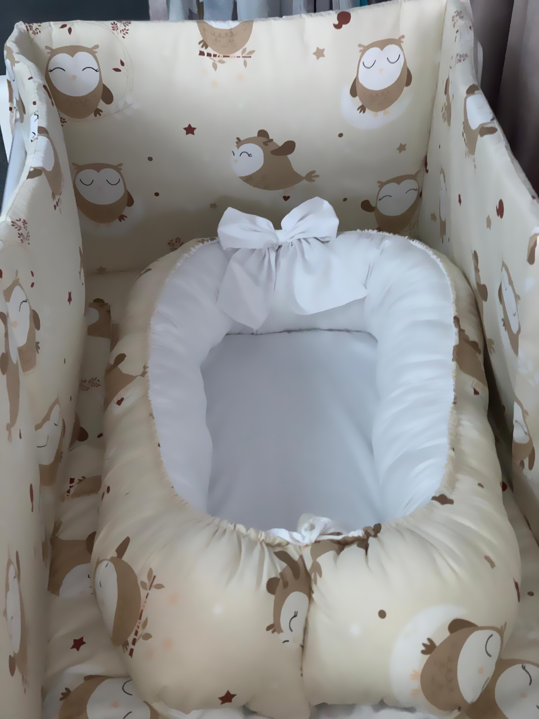 Baby Nest PeppiBambini – Cuib moale pentru bebeluși din bumbac natural, ideal pentru somn sigur și confortabil - Image 3