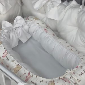 Baby Nest PeppiBambini – Cuib moale și confortabil din bumbac natural, ideal pentru somnul sigur al bebelușului