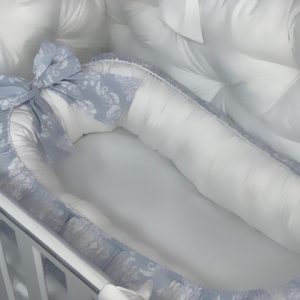 Baby Nest PeppiBambini – Cuib moale și confortabil pentru bebeluși, din bumbac natural și catifea premium, ideal pentru somn sigur