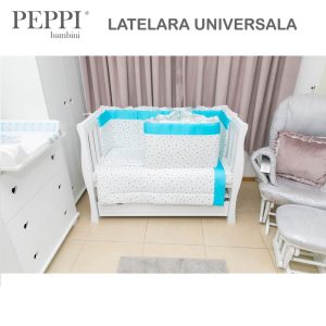 Laterala Lungă Universală Star Blue PeppiBambini – protecție moale și sigură pentru pătuțul bebelușului